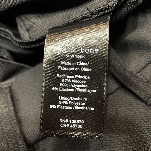 New Rag & Bone Marina Wide Leg Pleated Ponte Trouser Black Medium $358 - Picture 8 of 9